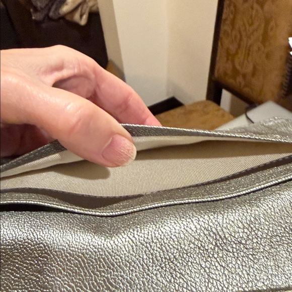 Gorgeous “Chanel” Gold And Silver Leather Wallet - Picture 8 of 14